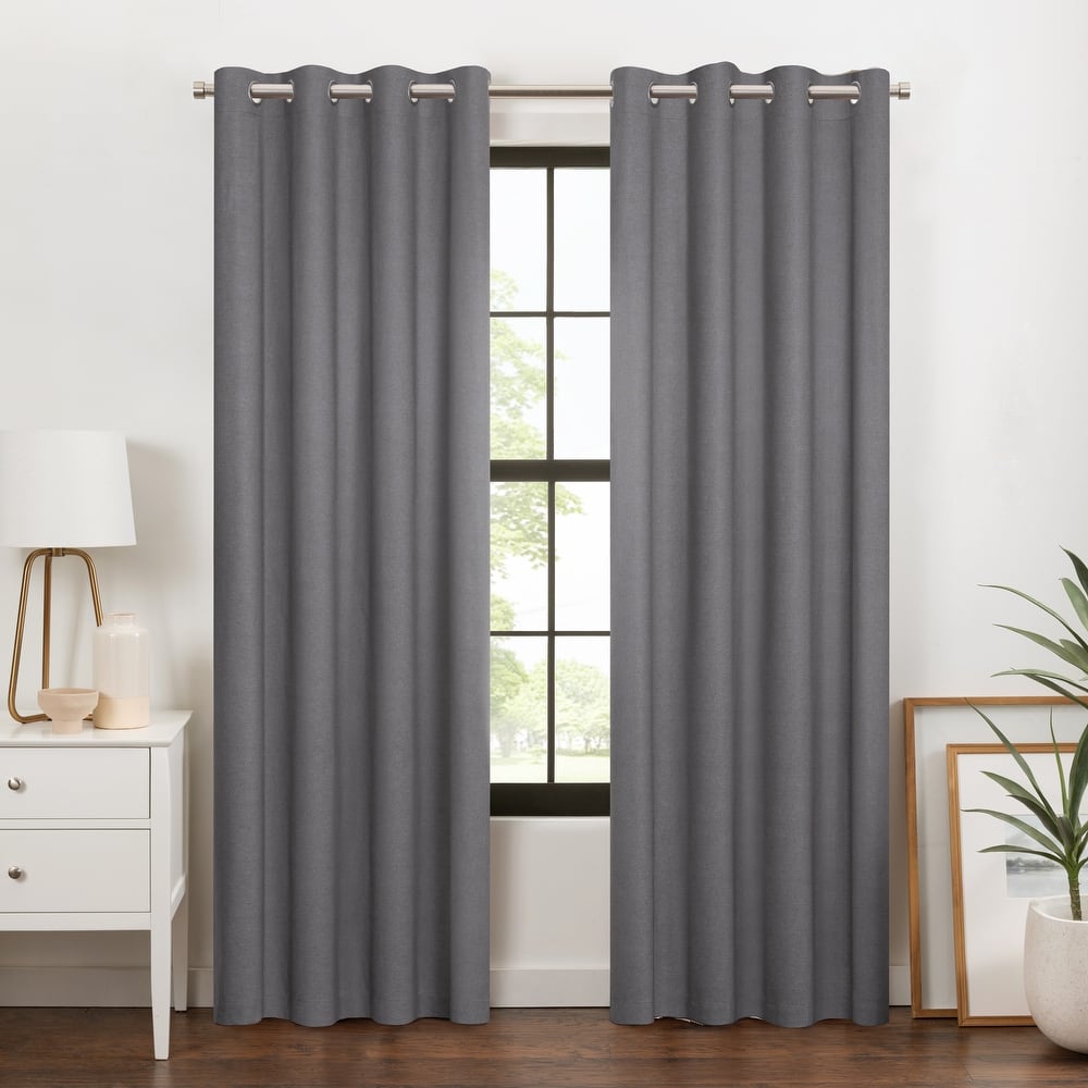 Eclipse Blackout Curtains, Larissa Solid Grommet Curtains