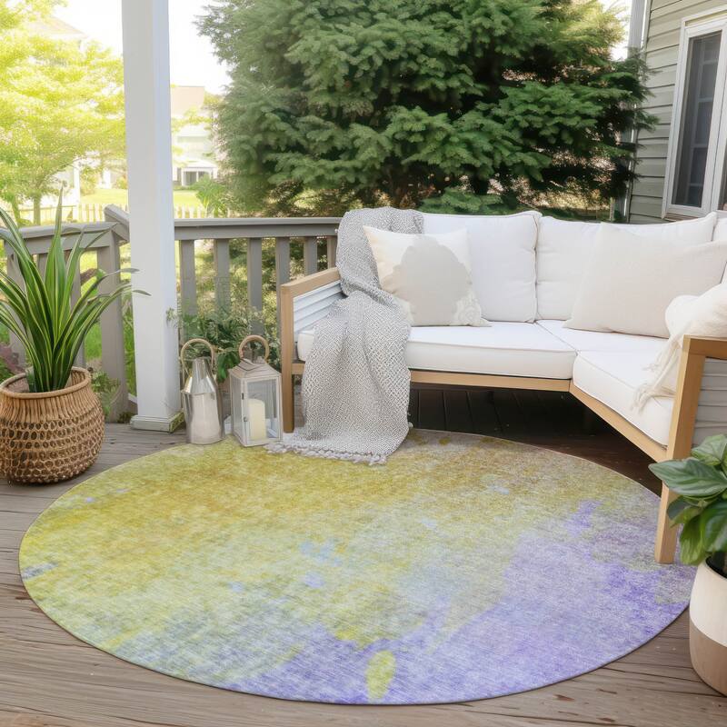 Allolu Contemporary Abstract Weather Resistant Timeless Fusion Runner Outdoor Rug