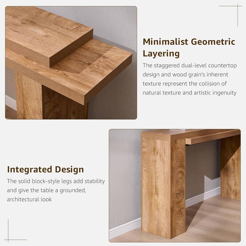 Modern Entryway Table, Wood Sofa Table Behind The Couch, Narrow Table
