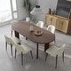 preview thumbnail 1 of 7, Solid Wood Oval Dining Table for 6-8 People Nordic style 67*33 - Walnut