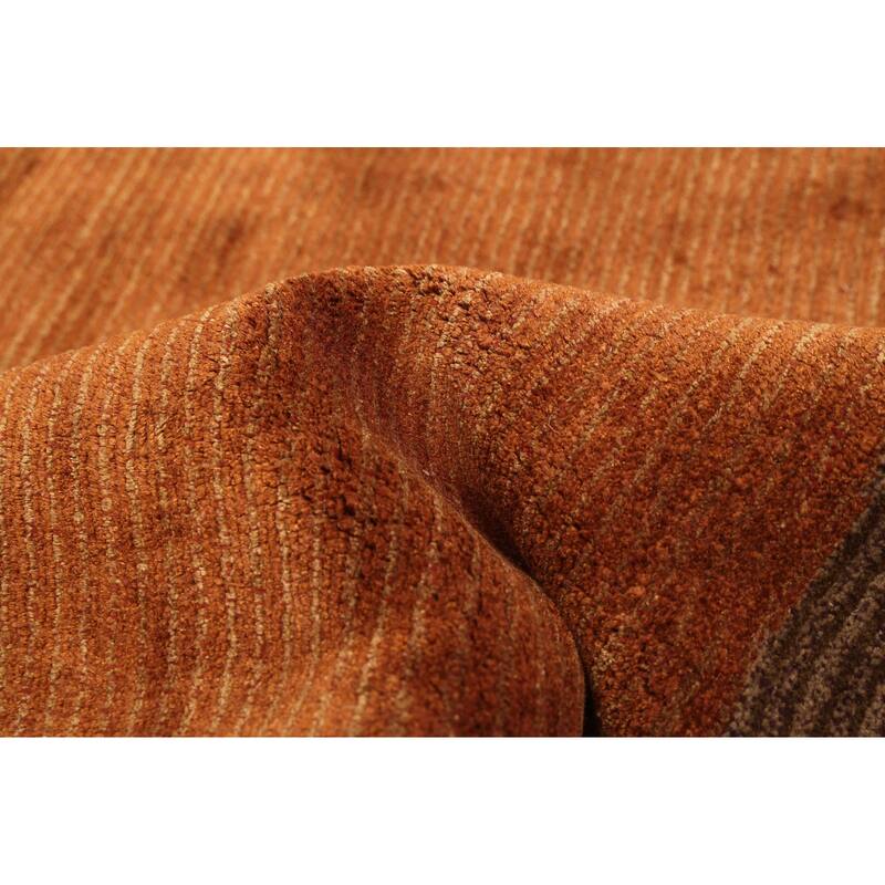 ECARPETGALLERY Hand-knotted Opulence Brown Viscose, Wool Rug - 9'11 x 10'0