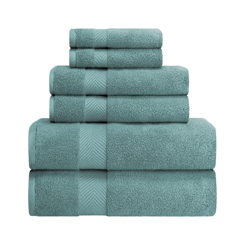 Superior Soft and Absorbent Zero Twist Cotton 6-piece Towel Set