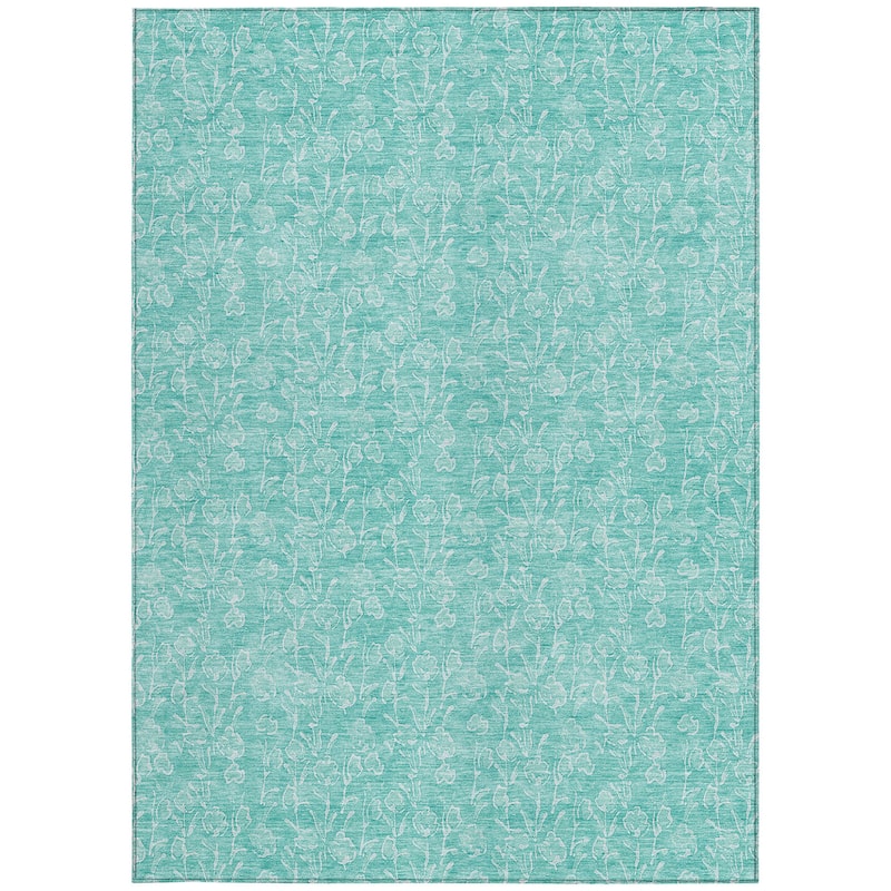 HomeRoots Floral Transitional Rectangle Outdoor Rug