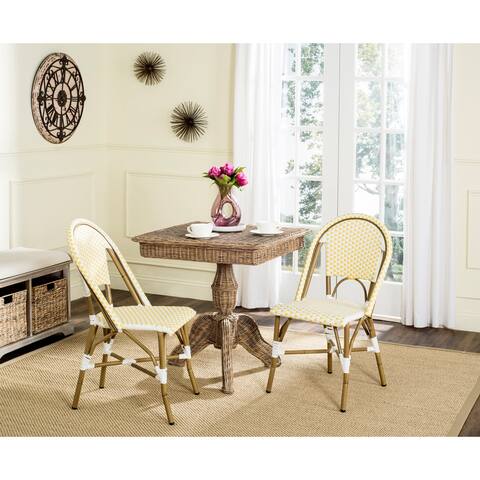 Safavieh Salcha Indoor-Outdoor Yellow/ White Stacking Side Chair