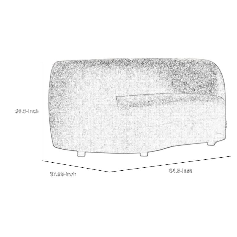 Srey Loveseat, 64 Inch, Modern White Boucle, Curved Kidney Shape