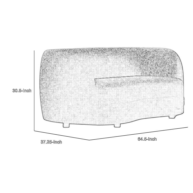 Srey Loveseat, 64 Inch, Plush Black Boucle, Soft Curved Kidney Shape