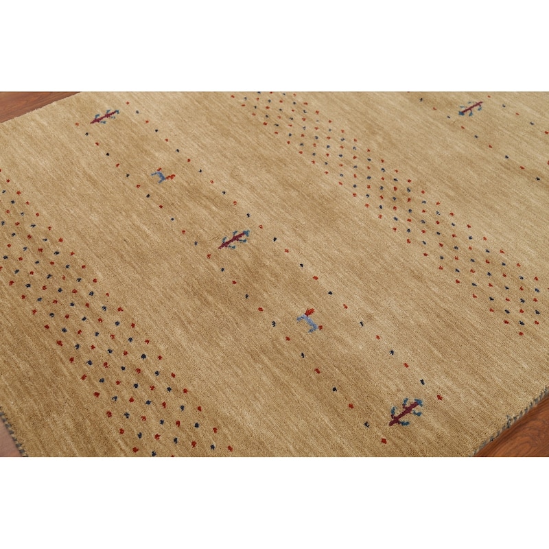 Tribal Gabbeh Indian Accent Rug Handmade Wool Carpet - 3'11"x 5'10"