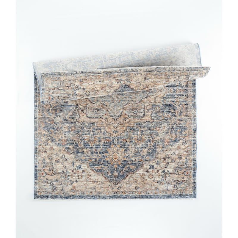 Stelios Collection Navy Transitional Area Rug