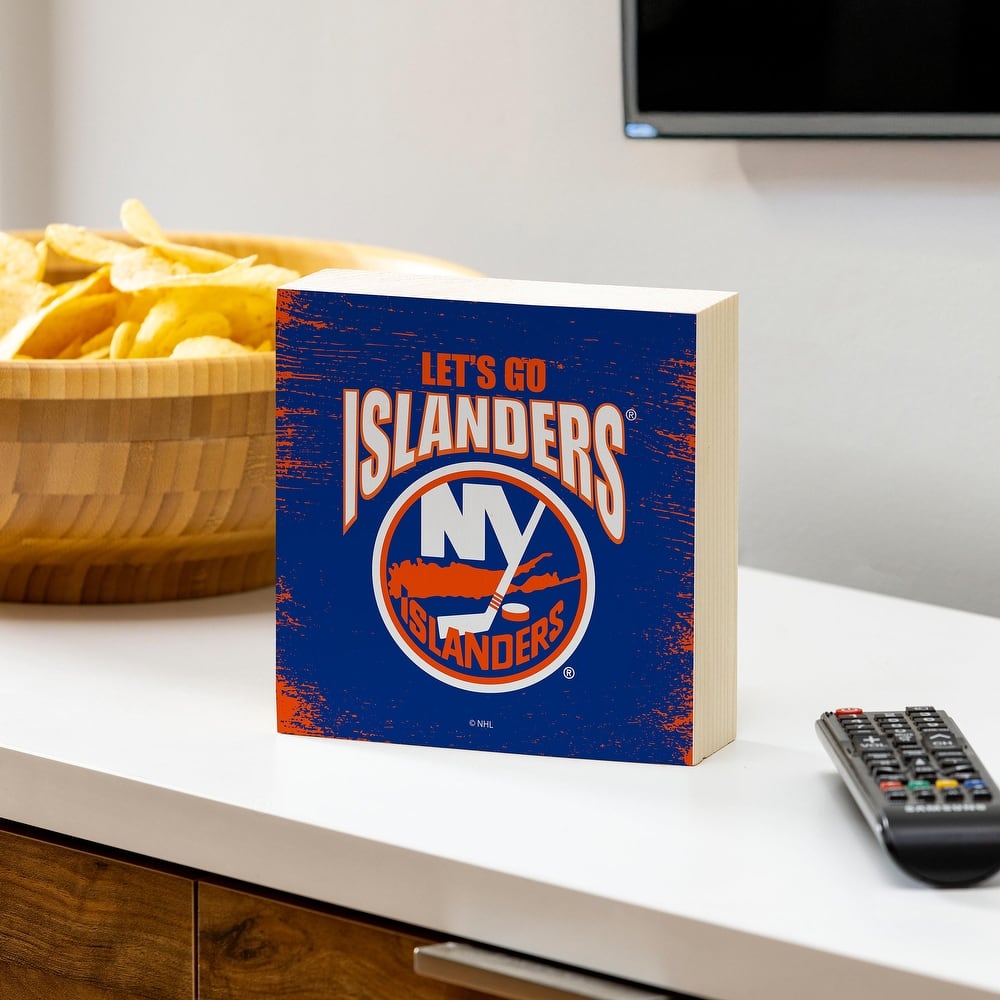 New York Islanders Wooden Tabletop Mantel Shelf Sign
