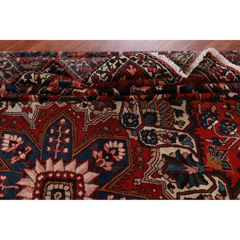 Hand Knotted Oriental 100% Wool Carpet Traditional Medallion Red Bakhtiari Area Rug - 13' 2'' X 11' 5''