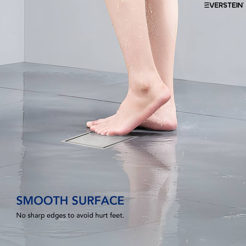 6"x6" Stainless Steel Square Shower Drain With Drain Cover