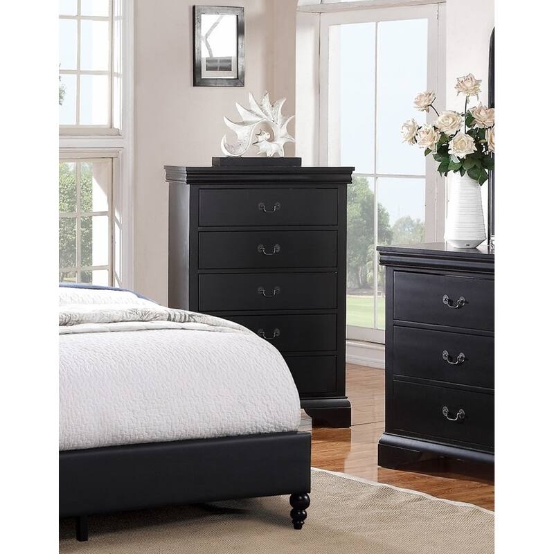 Contemporary Style,Bedroom Tall Chest Of Five Drawers,Solid Wood Storage Shelves,Sturdy Construction