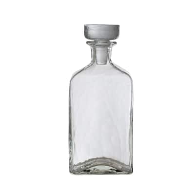 Glass Decanter - 2.5"L x 4.0"W x 9.5"H - 2.5"L x 4.0"W x 9.5"H