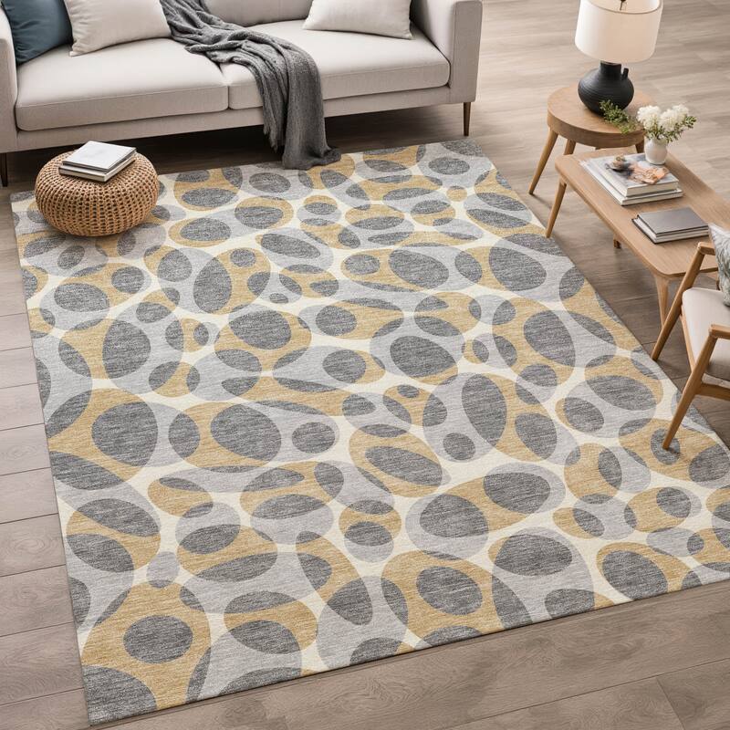 Machine Washable Indoor/ Outdoor Contemporary Saline Chantille Rug