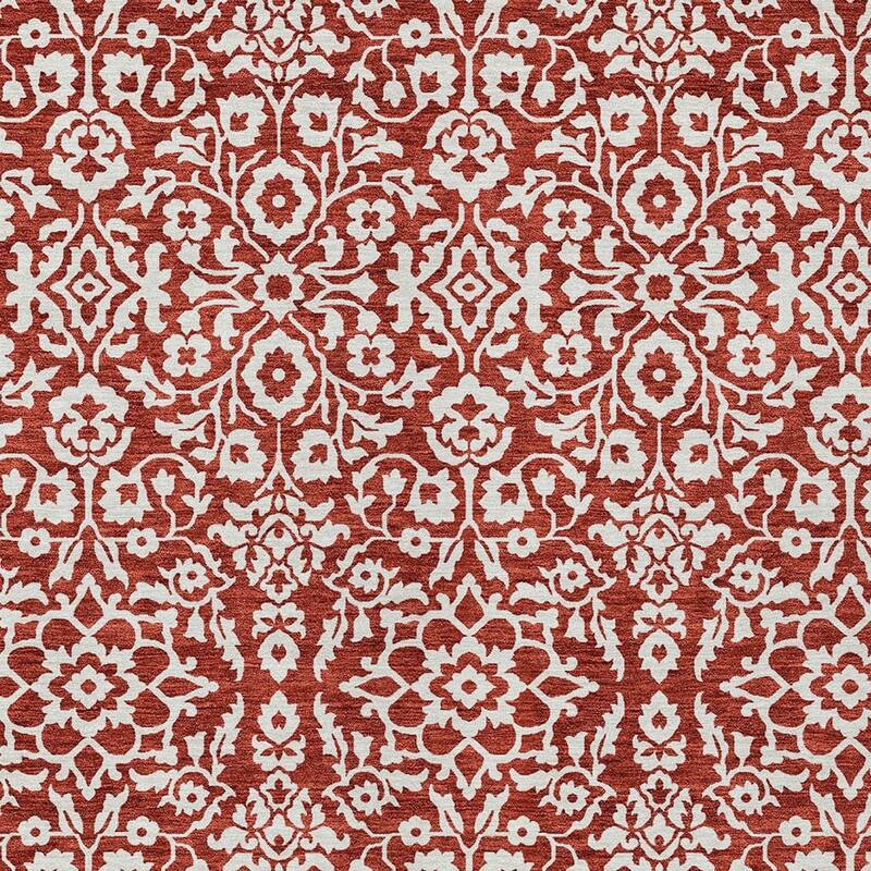 HomeRoots Damask Traditional Rectangle Outdoor Rug