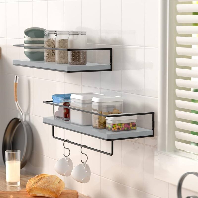 Floating Shelves for Wall Set of 2 - 5.7"D x 15.7"W x 1.7"H