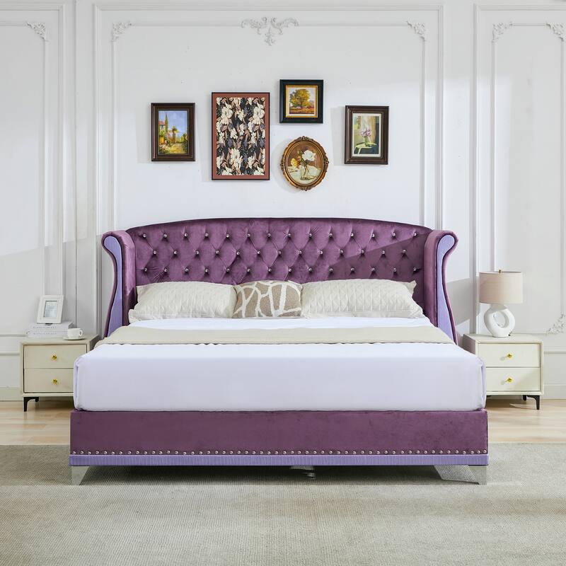 Christopher Knight Home-Eldora Upholstered Bed with Wingback