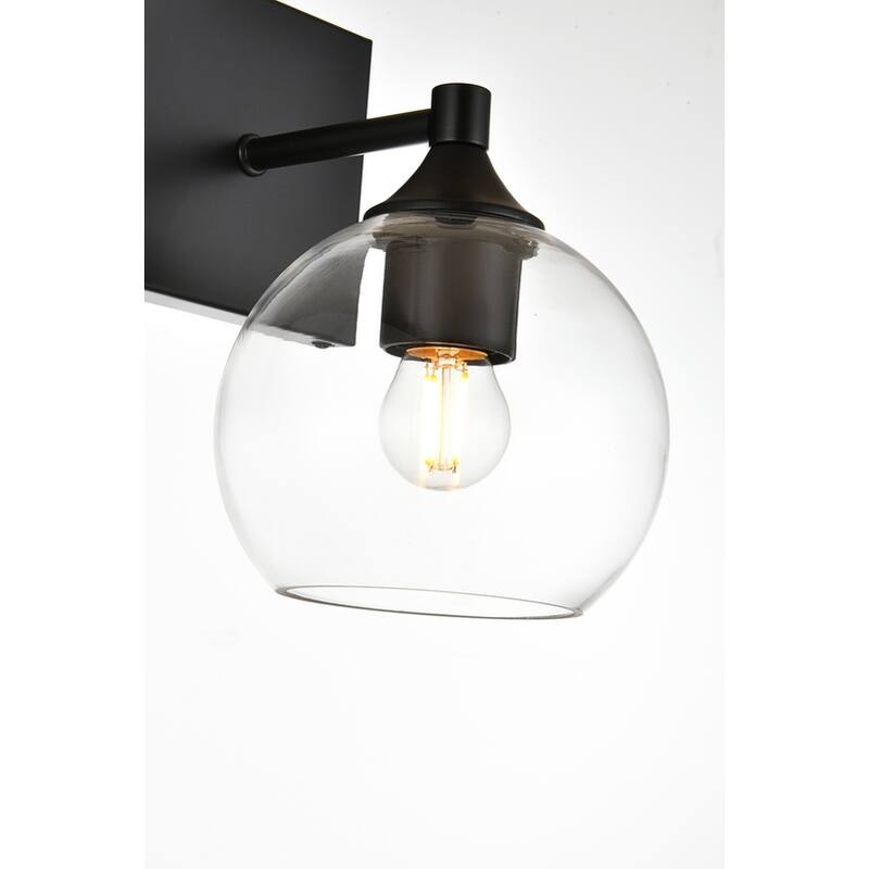 Felz 1 Light Black and Clear Bath Sconce