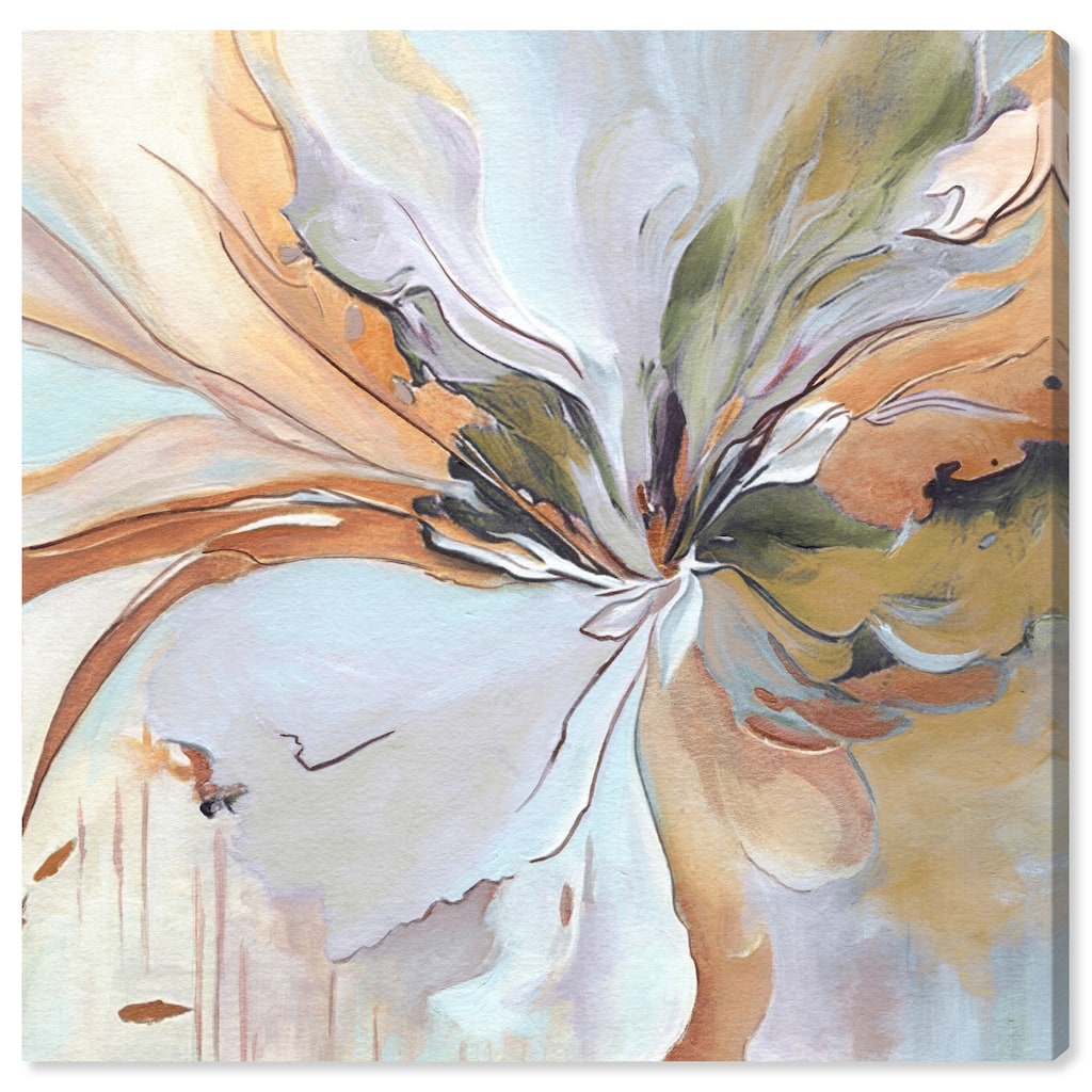 Art Remedy Golden Aesthetic Gallery Wrapped Boho Abstract 1 Piece Canvas Wall Art