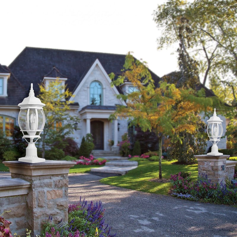 Outdoor 1/3 Light Post Lantern with Pier Mount Base(Pack 1 or 2)