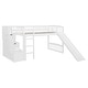 preview thumbnail 18 of 28, All-in-one Loft Bed Built-in Ladder Wood Frame Loft Bed with Slide, 2 Drawers, Storage Stairs & Underbed Activity Space for Kids