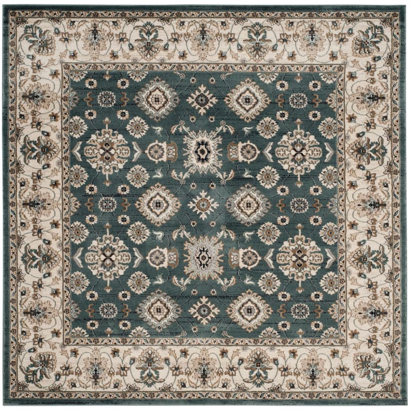 SAFAVIEH Lyndhurst Marylin Traditional Oriental Rug - 7' Square - Teal/Cream