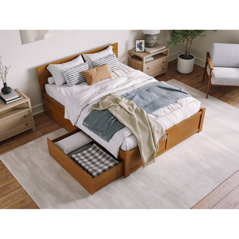 Orlando Platform Bed with Footboard and Storage Drawers