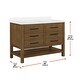 preview thumbnail 8 of 14, OVE Decors Chase Open Shelf 48 in. Vanity in Rustic Oak and White Countertop
