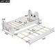 preview thumbnail 2 of 5, Twin Size Platform Bed with Trundle, Cartoon Shape Headboard, White