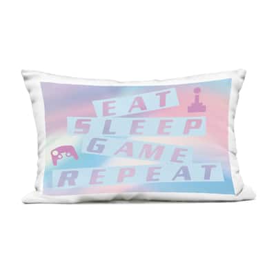 Stupell Pastel Eat Sleep Game Printed Outdoor Throw Pillow Design by Yass Naffas Designs