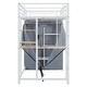 preview thumbnail 73 of 77, Twin/Full Size Loft Bed with Bulit-in Desk and LED Light, Metal Loft Bedframe with Wardrobe, Storage Shelves and Power Outlet