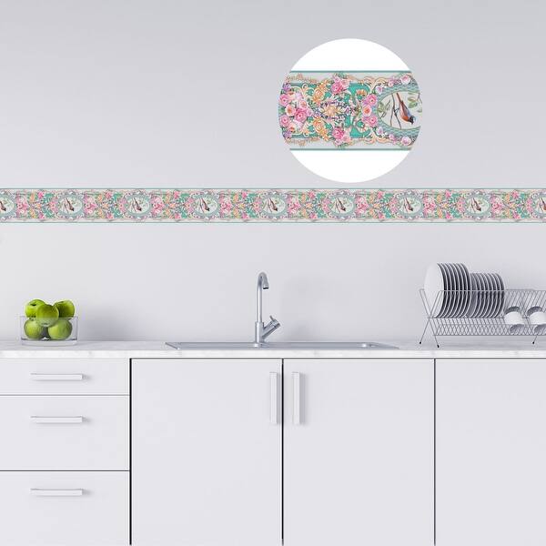 Shop 3d Wall Paper Border Self Stick Pvc Green Bird For Wall Decor