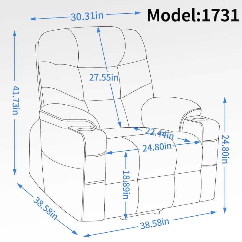 Okin motor Up to 350 LBS Chenille Power Lift Recliner Chair, Heavy Duty Motion Mechanism with 8-Point Vibration Massage and Lumb