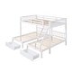 preview thumbnail 6 of 16, Full Over Twin Wood Triple Bunk Bed with Drawers, Guardrails, and Angled Ladder - Space-Saving Design