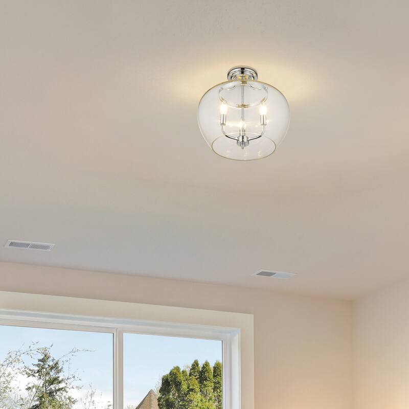Bellevue Celia 3 Light 16" Wide Semi-Flush Ceiling Fixture