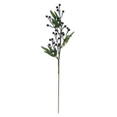 Elements Artificial Blueberry Branch, 25 Inch - N/A