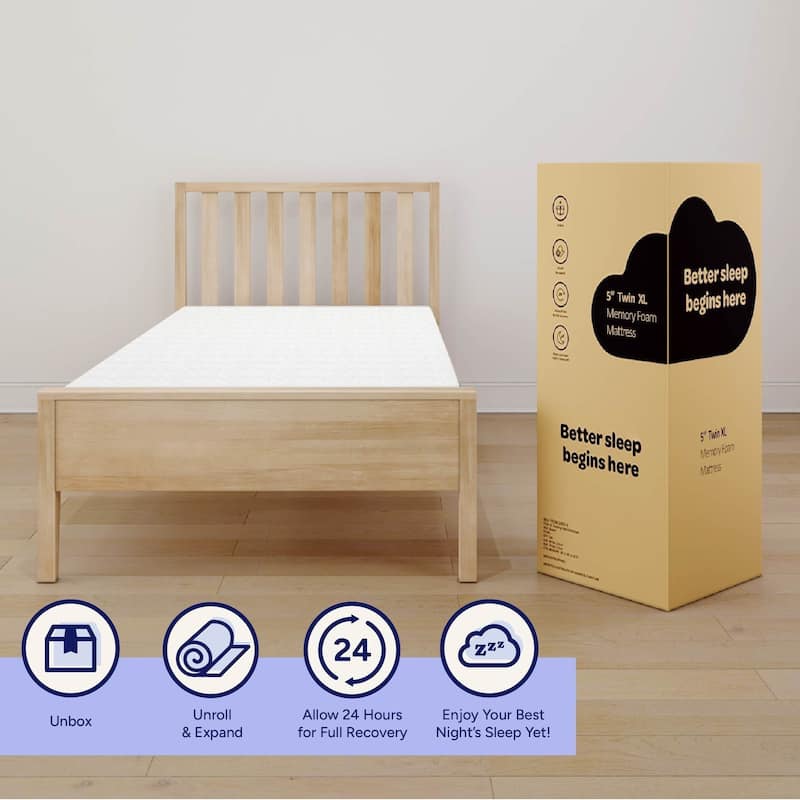 Max and Lily 5" Memory Foam Mattress Twin XL