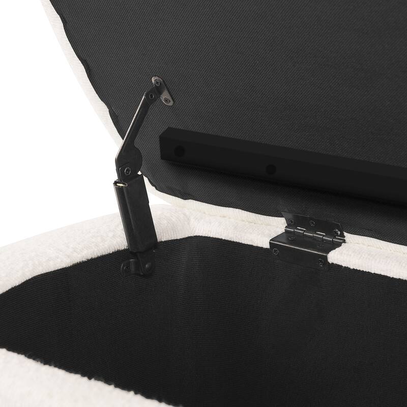 Christopher Knight Home - Modern Aero Upholstered Storage Ottoman Bench with Solid Wood Legs and Lift-Top Storage