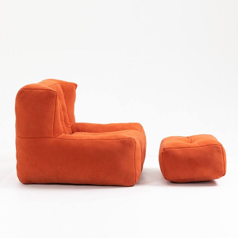 Fluffy Bean Bag Beanbag Chair with Memory Foam and Footrest