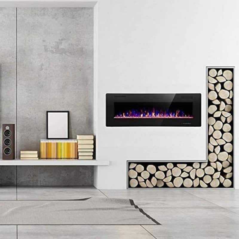 30"-60" Recessed and Wall Mounted Electric Fireplace,750-1500W