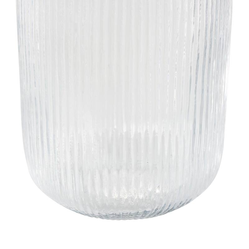 Clear Glass Ribbed Decorative Vase