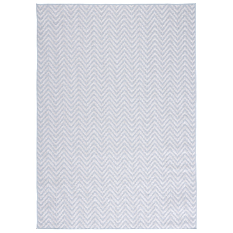 Martha Stewart by SAFAVIEH Washable Graca Indoor/ Outdoor Waterproof Rug - 6'7" x 8'7" - Blue/Creme