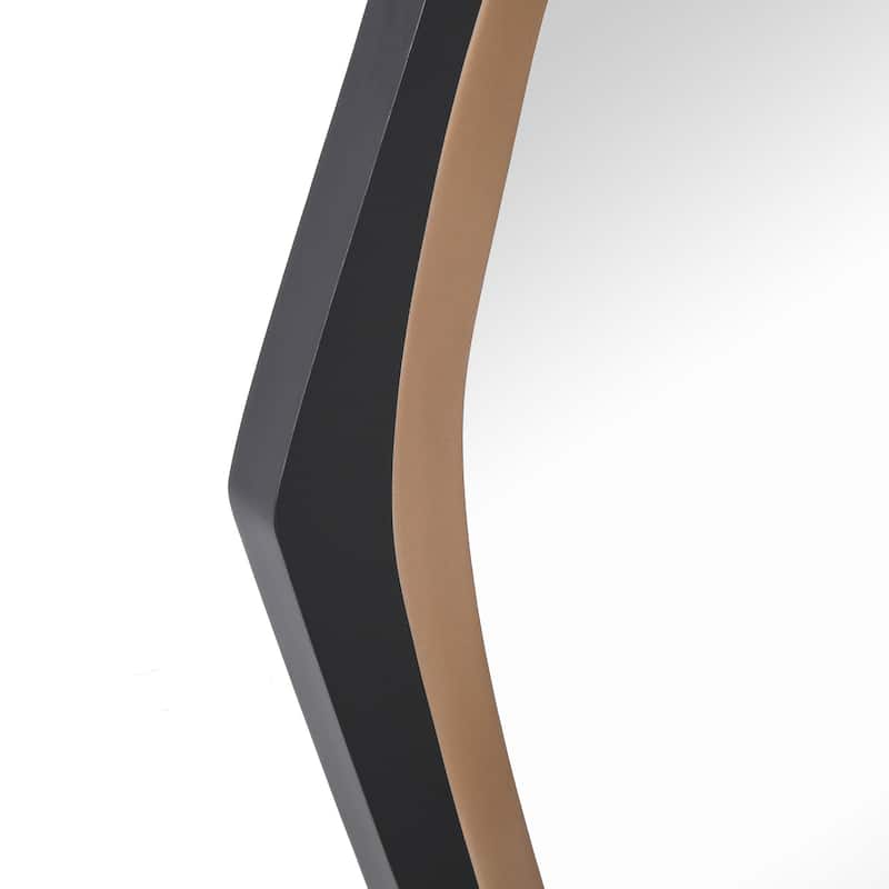 Modern Contemporary Black Gold Framed Wall Mirror Bathroom Mirror - Black/Gold - 27.6"W*1.2"D*H47.2"