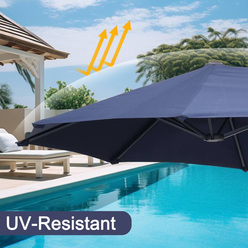 Autlaycil 13 ft Patio Umbrella with Crank Outdoor Umbrella with Base