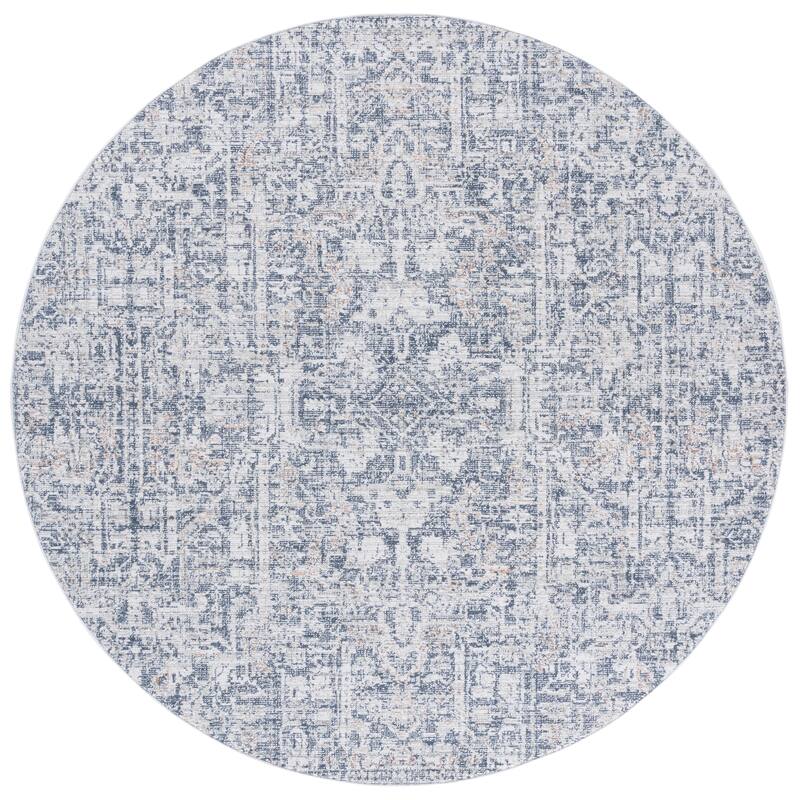 SAFAVIEH Hunter Starla Transitional Rug - 6'7" Round - Ivory/Dark Grey/Sage