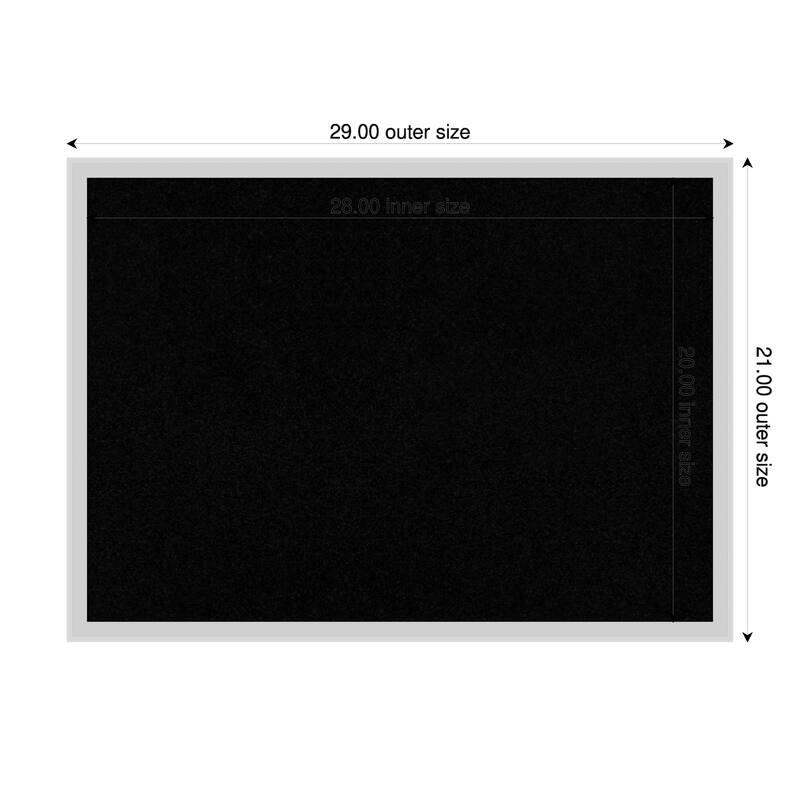 Incline Silver Wood Framed Cork Board - Bulletin Board, Organization Board, Pin Board - Black - 29 x 21 in