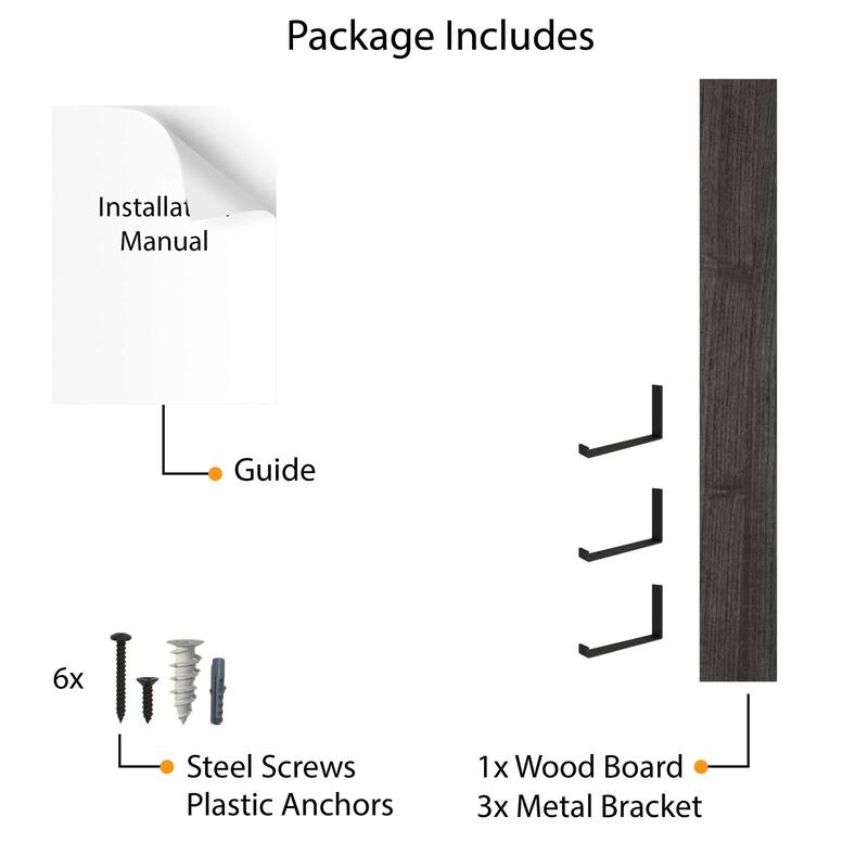 Wallniture Forte Wood Board 72" Long, 9.25'' Deep, 1.5" Thick, Floating Bookshelf for Wall, Hanging Shelf Living Room Decor, 1Pc