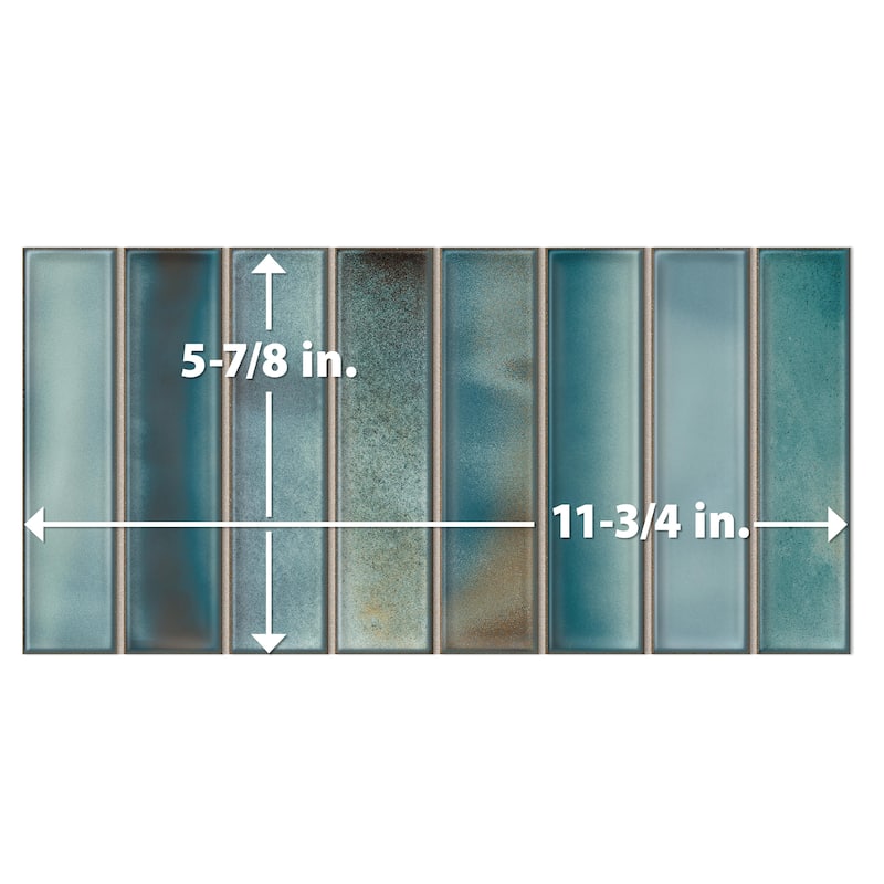 Merola Tile Borealis Aqua 5-7/8" x 11-3/4" Ceramic Wall Tile