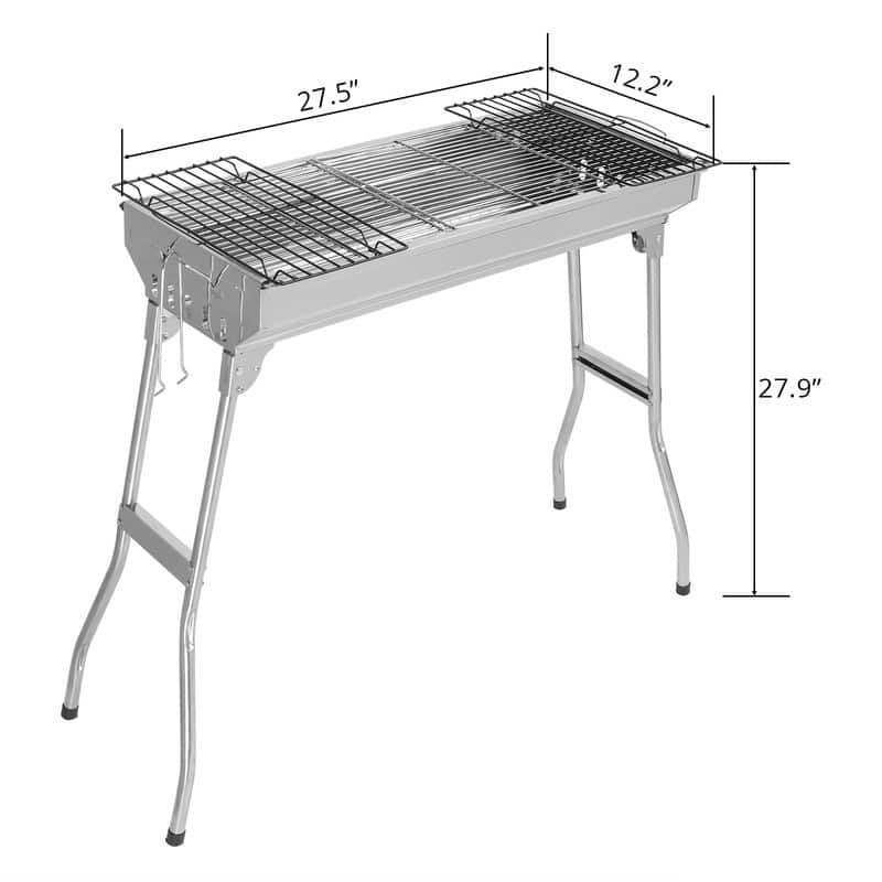 27.5''W× 27.9''H Portable Stainless Steel Grill