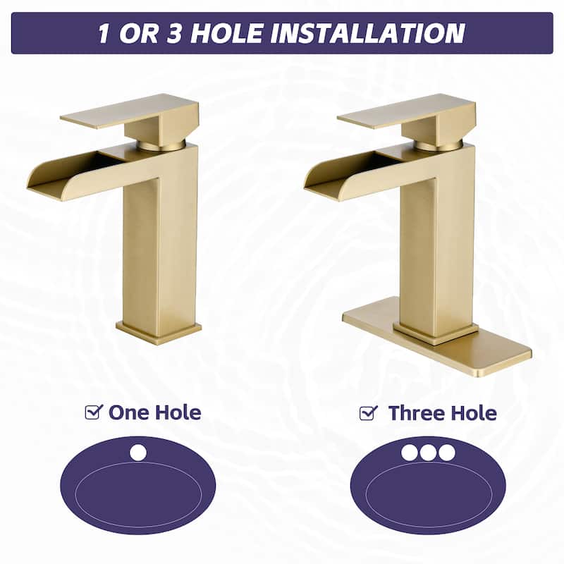 Topcraft Single Handle Waterfall Bathroom Faucet with Baseplate